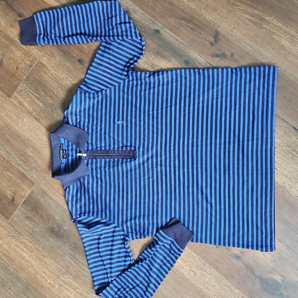 Ralph Lauren- Blue and black striped long sleeved polo